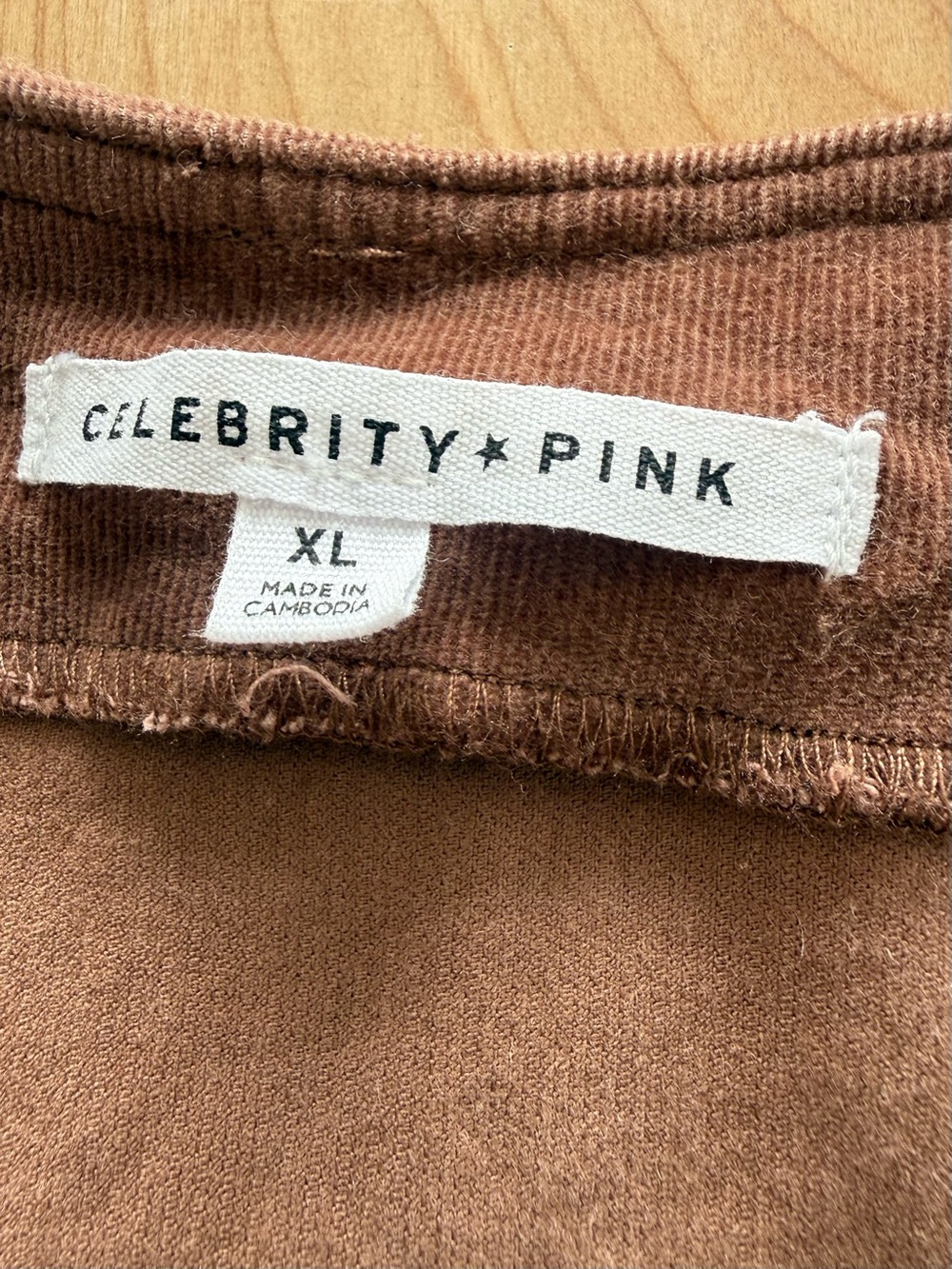 Celebrity Pink Brown Corduroy Button-Front Pinafore Dress XL - Picture 6 of 9